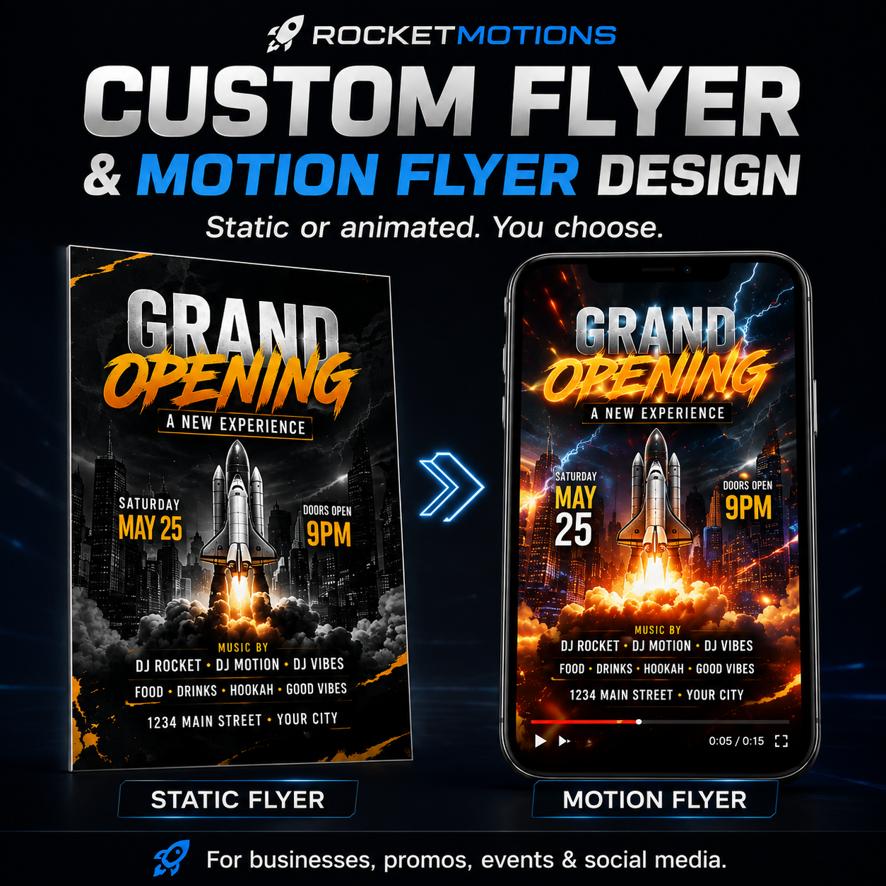 Custom Flyer & Motion Flyer Design