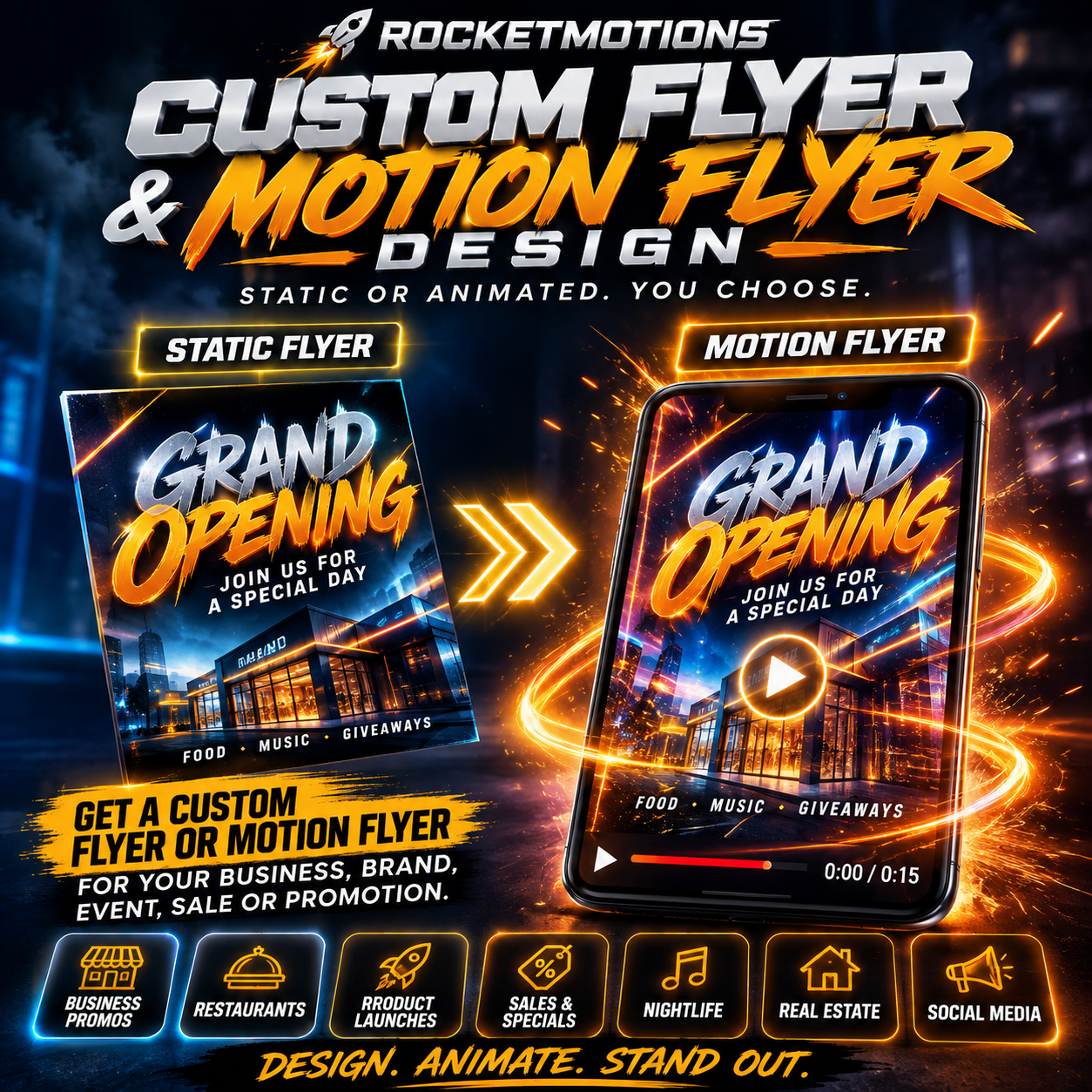 Custom Flyer & Motion Flyer Design